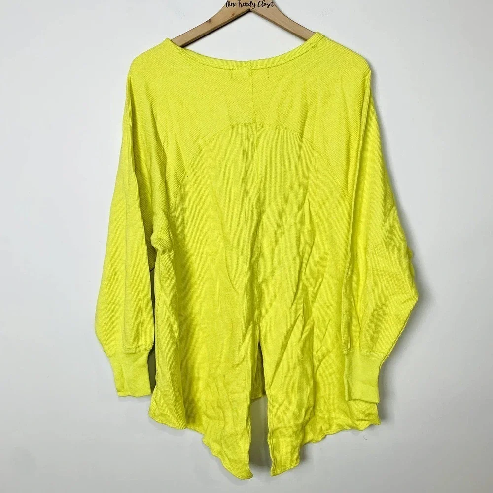 Free People NWT Tunic Oversized Long Sleeve Amelia Thermal Knit Top Size Small